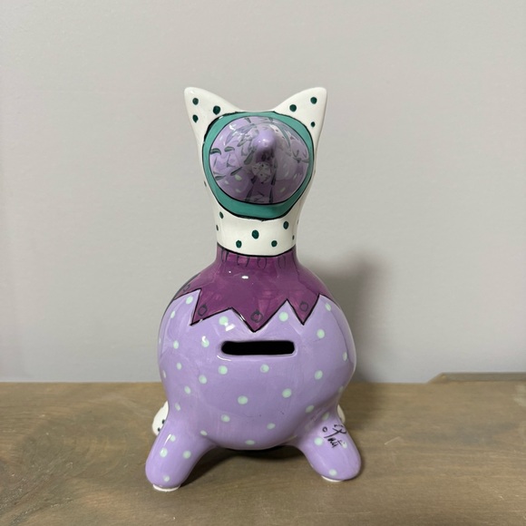 Ganz Pati Ceramic Kitty Cat Bank - Purple - Wanda the Fairy Cat - Picture 2 of 5
